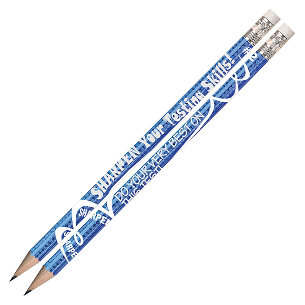 Musgrave Pencil Co Sharpen Your Testing Skills Motivational Pencils, 12 Per Pack, PK12 2458D